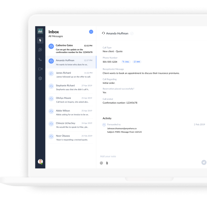 Answerconnect portal desktop dashboard