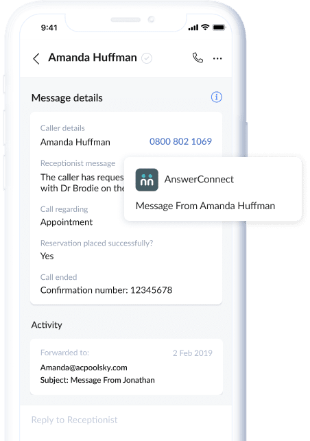 Answerconnect mobile app notifications