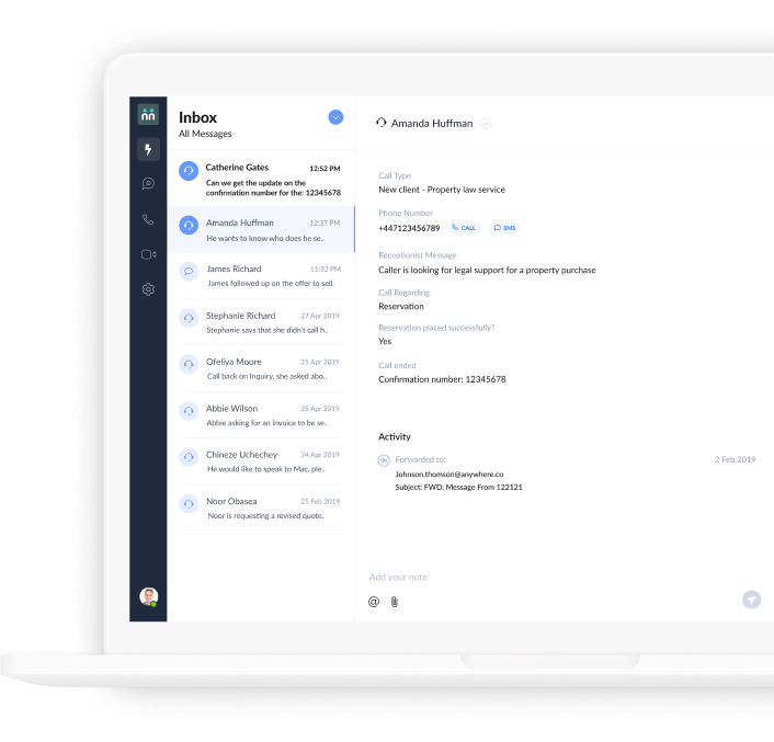 Answerconnect portal desktop dashboard