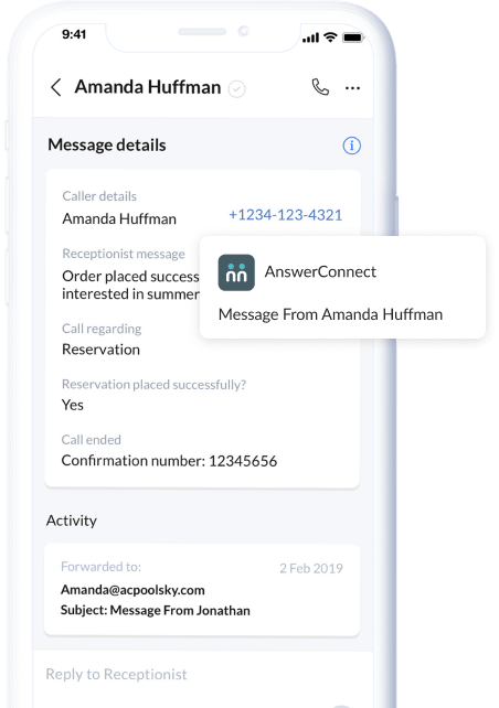 Answerconnect mobile app notifications