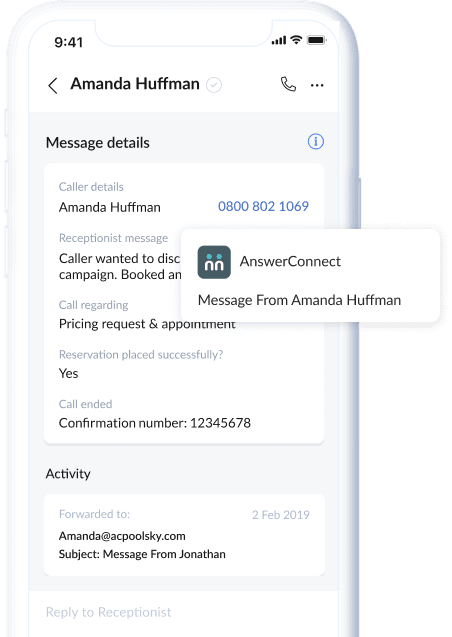 Answerconnect mobile app notifications