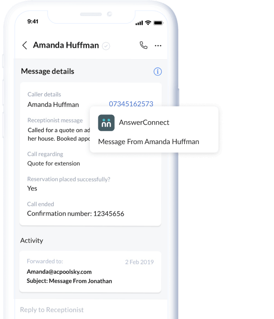 Answerconnect mobile app notifications