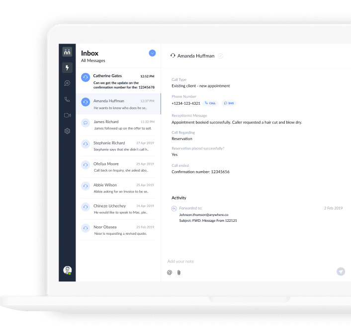 Answerconnect portal desktop dashboard