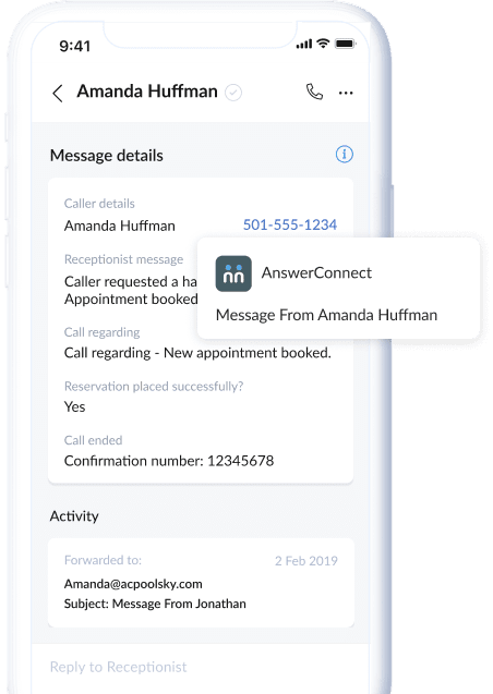 Answerconnect mobile app notifications