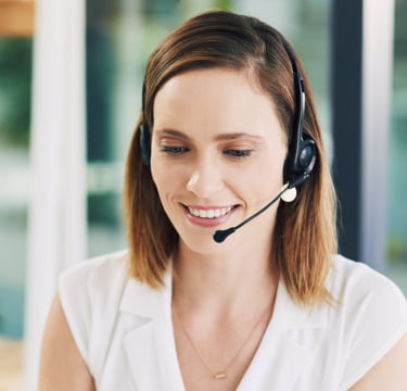 Female receptionist with headset