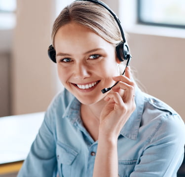 Female receptionist with headset